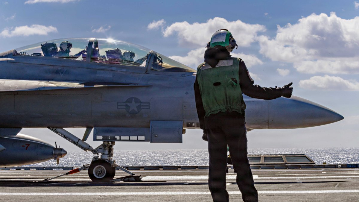 El portaaviones USA, Gerald R Ford, en aguas internacionales.
(Credit Image: © Us Navy/U.S Navy/Planet Pix via ZUMA Press Wire)