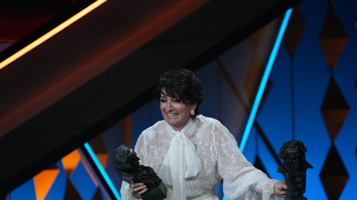 (Foto de ARCHIVO)
La actriz Silvia Abril entrega el Goya a mejor cortometraje documental durante la 40º edición de los Premios Goya,