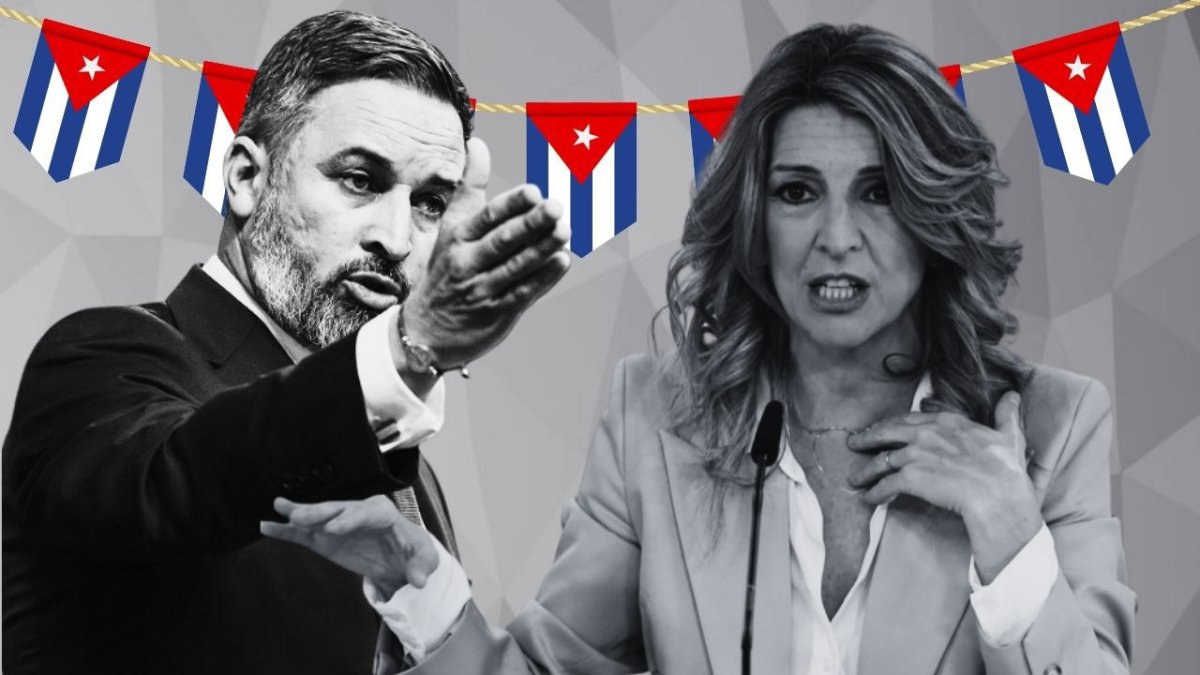 El líder de Vox, Santiago Abascal y Yolanda Díaz