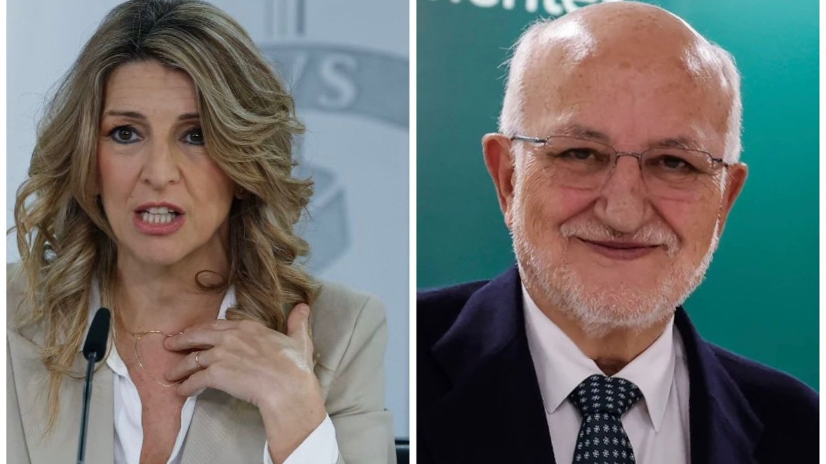 La vicepresidenta segunda, Yolanda Díaz, y el presidente de Mercadona, Juan Roig
