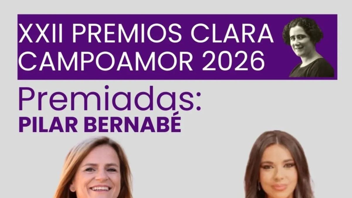 Cartel del PSOE de Benetúuser de los premios Clara Campoamor a Sarah Santaolalla y Pilar Bernabé