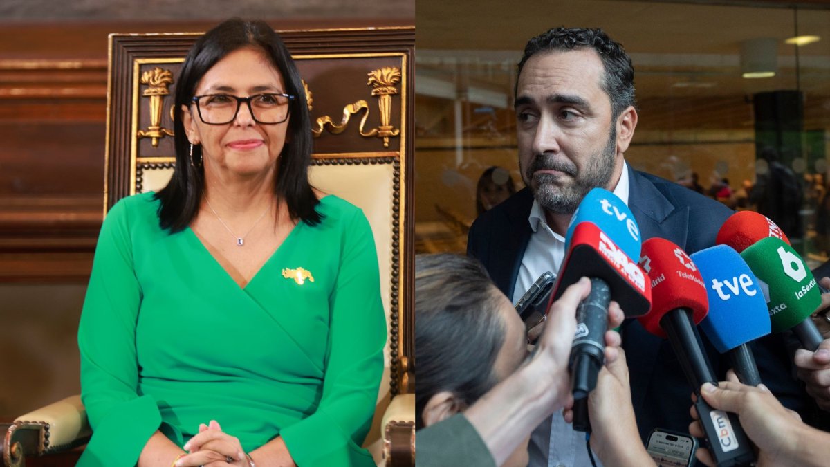 Delcy Rodríguez y Víctor de Aldama