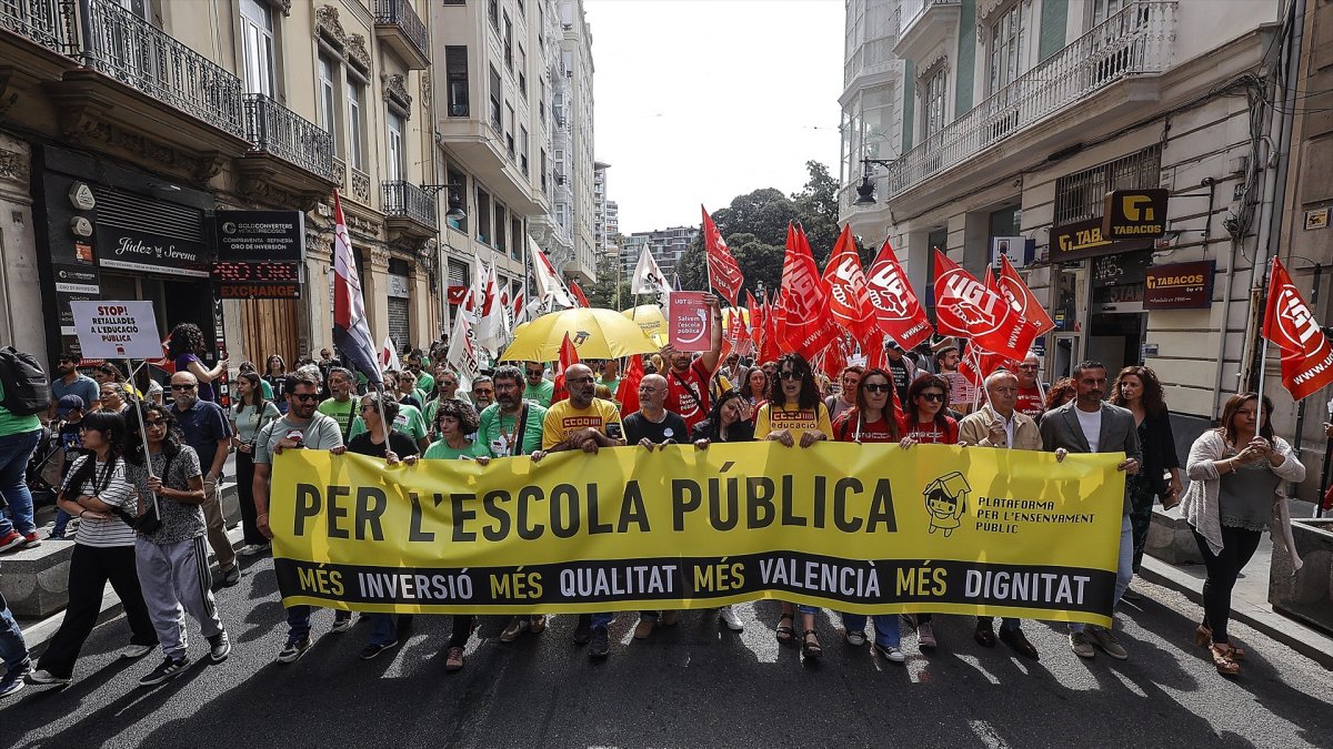 Foto de archivo de una manifestación educativa en Valencia