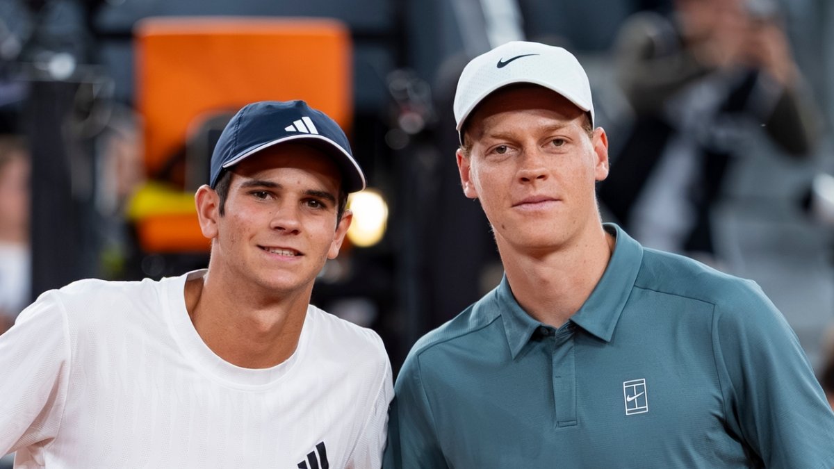 Rafa Jodar con Jannik Sinner en el Mutua Madrid Open