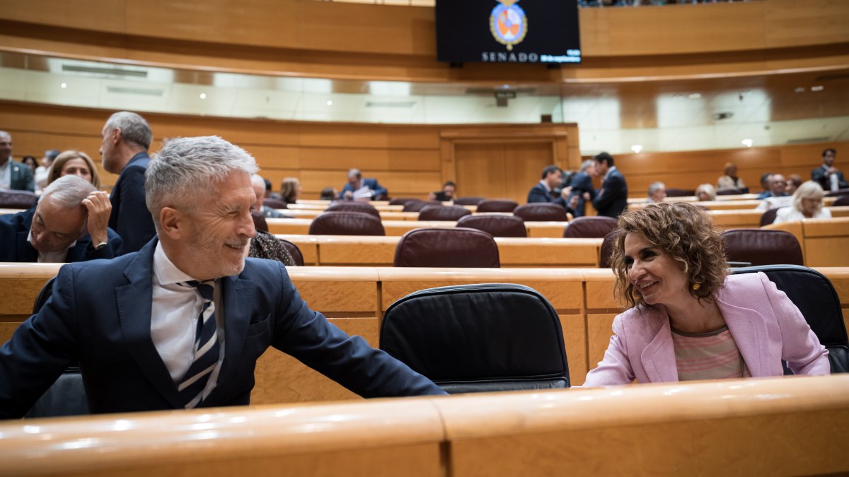 El ministro del Interior, Fernando Grande-Marlaska y por entonces ministra de Hacienda, María Jesús Montero.