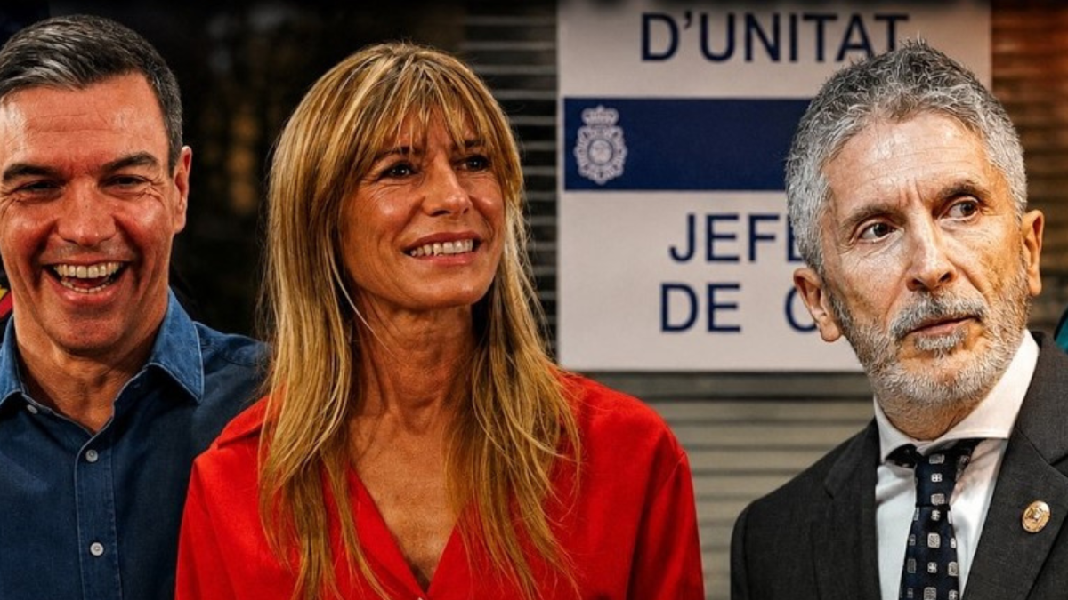 Pedro Sánchez, Begoña Gómez y Fernando Grande-Marlaska.
