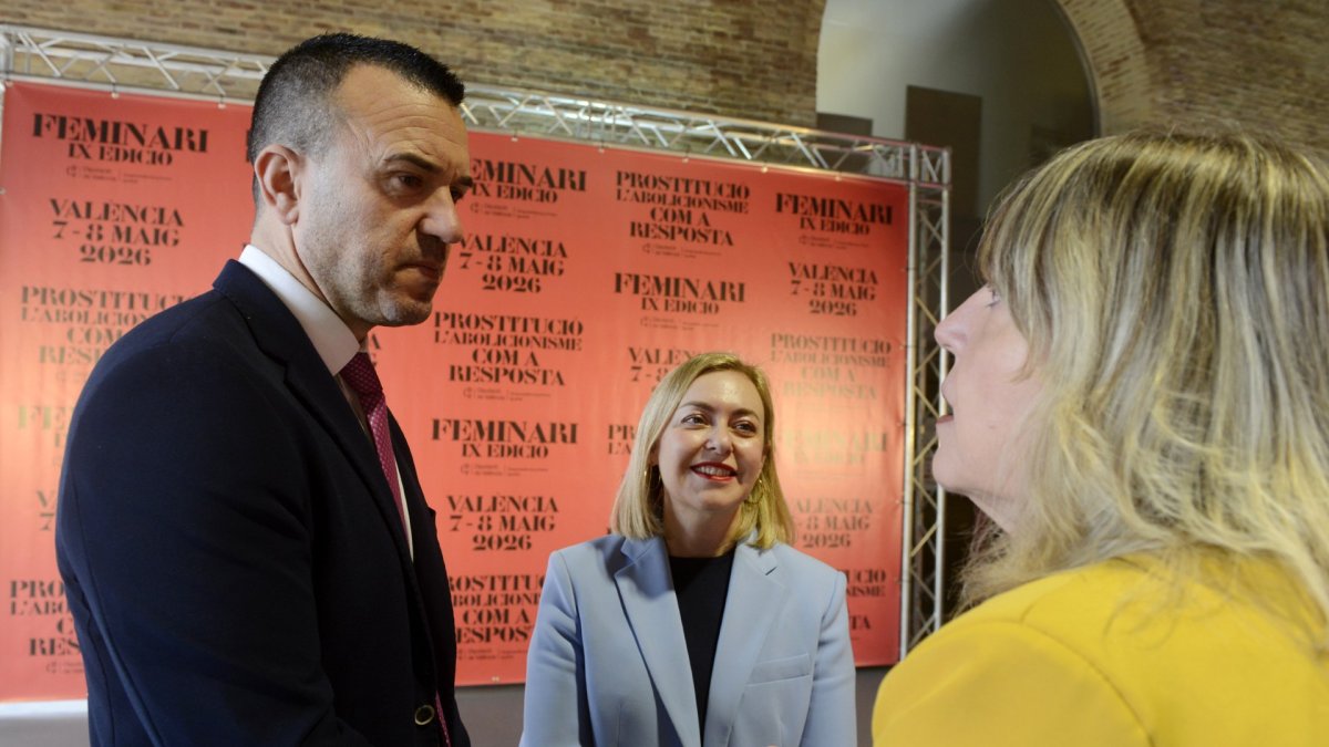 El presidente de la Diputación de Valencia, Vicent Mompó y la vicepresidenta y responsable del área de Igualdad, Natàlia Enguix.