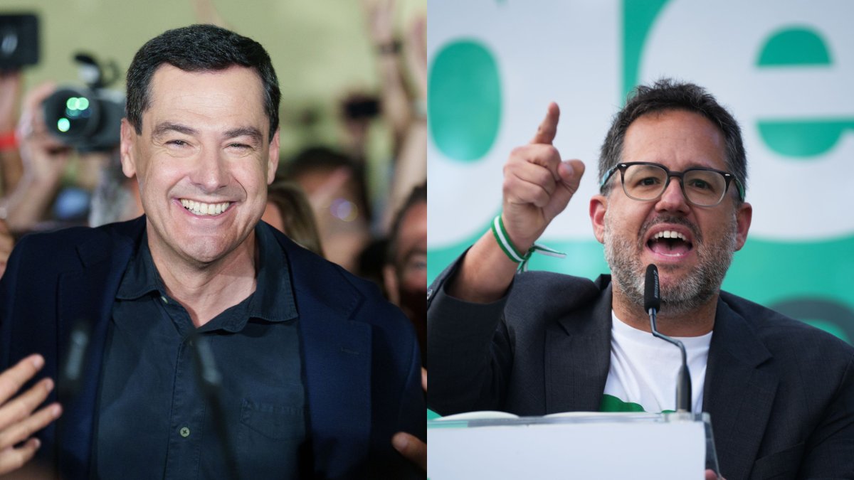 El líder del PP-A, Juanma Moreno, y el de Adelante Andalucía, José Ignacio García.