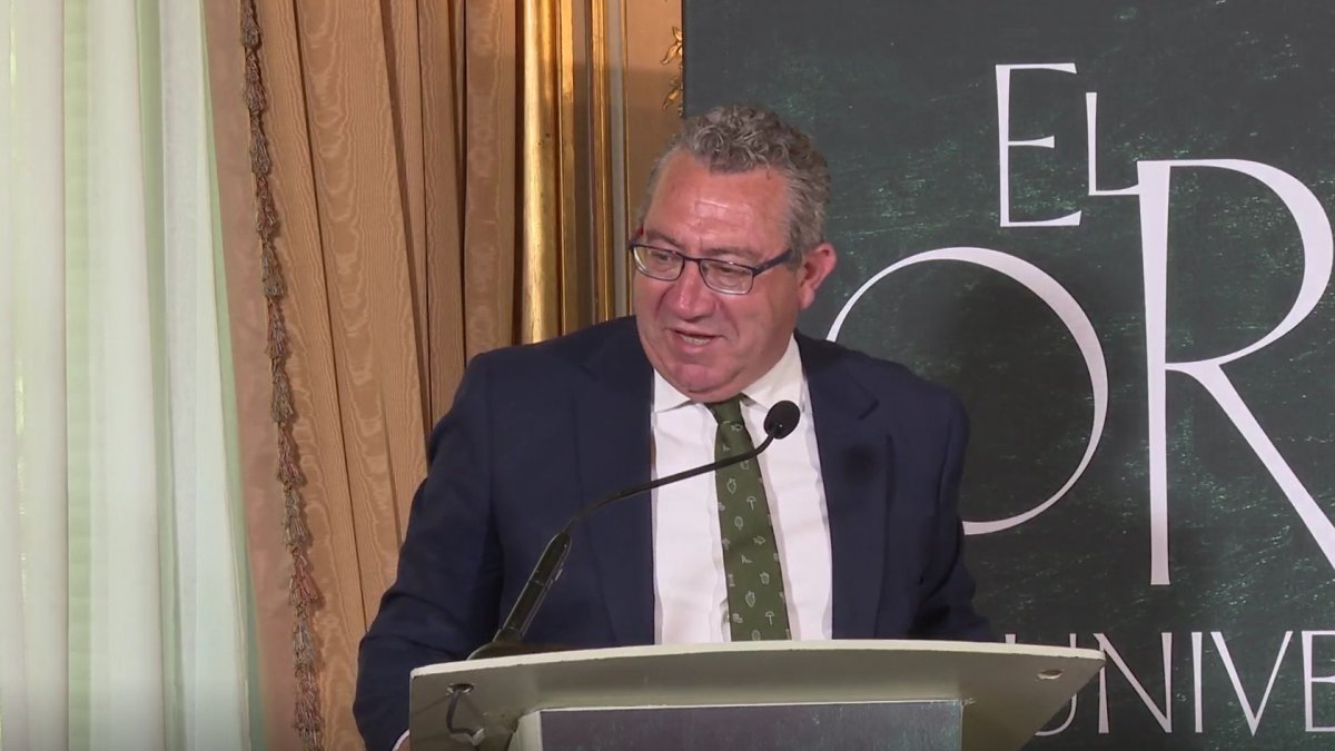 El presidente de la Diputación de Alicante, durante la presentación de la muestra