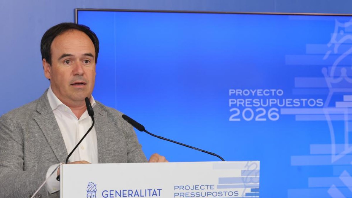 El President de la Generalitat, Juanfran Pérez Llorca, durante la presentación de los presupuestos de 2026.