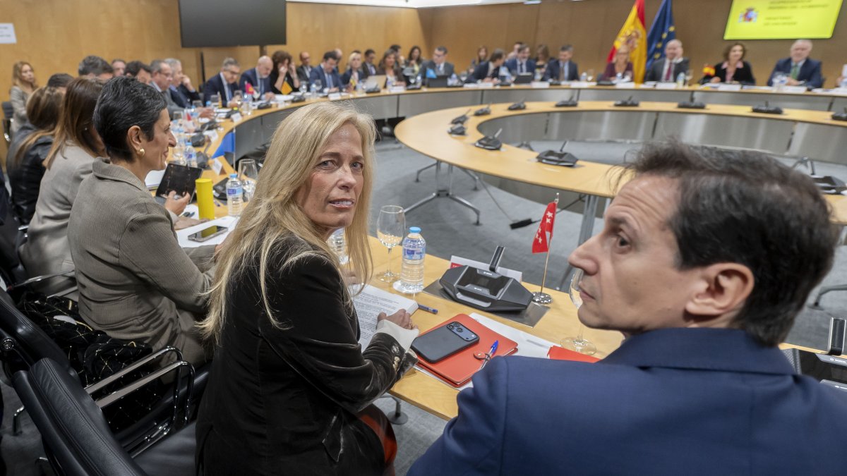 La consejera de Economía de la Comunidad de Madrid, Rocío Albert, durante el Consejo de Política Fiscal y Financiera (CPFF), a 14 de enero de 2026, en Madrid