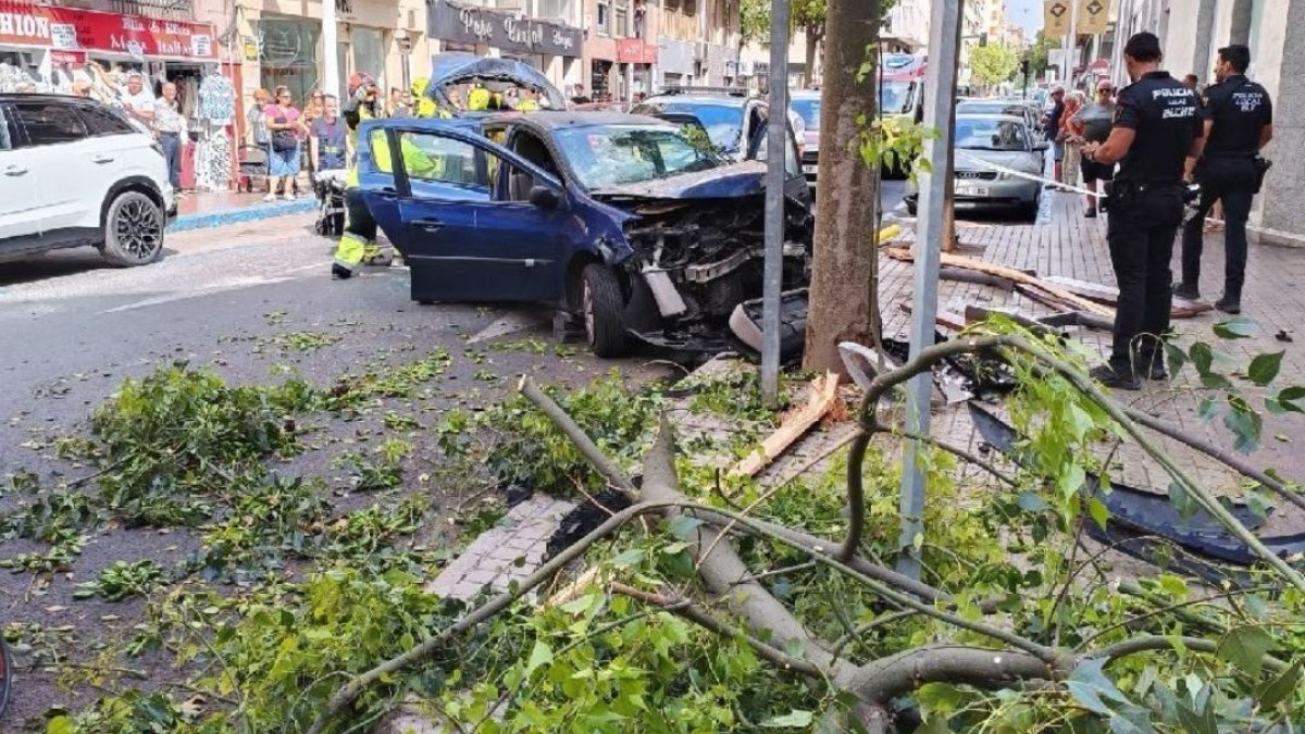 Así quedó el vehículo en el lugar del incidente, tras la intervención de los efectivos.