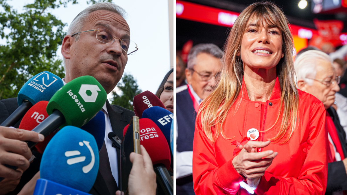 El secretario general y abogado de Hazte Oir, Javier María Pérez-Roldán, y la esposa del presidente Pedro Sánchez, Begoña Gómez.