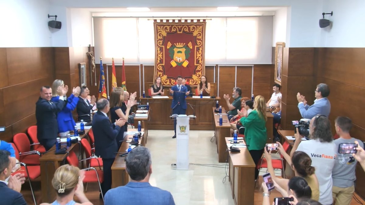 Juan Antonio Franco, durante su toma de posesión como alcalde de Callosa de Segura.