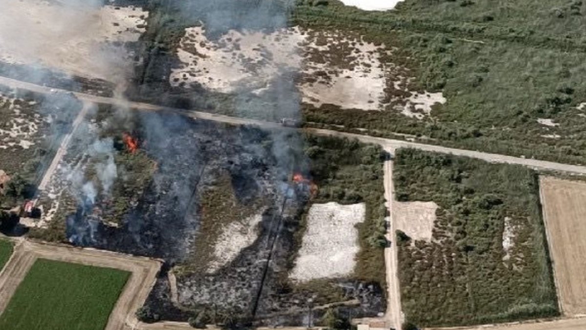 Imagen aérea del incendio.