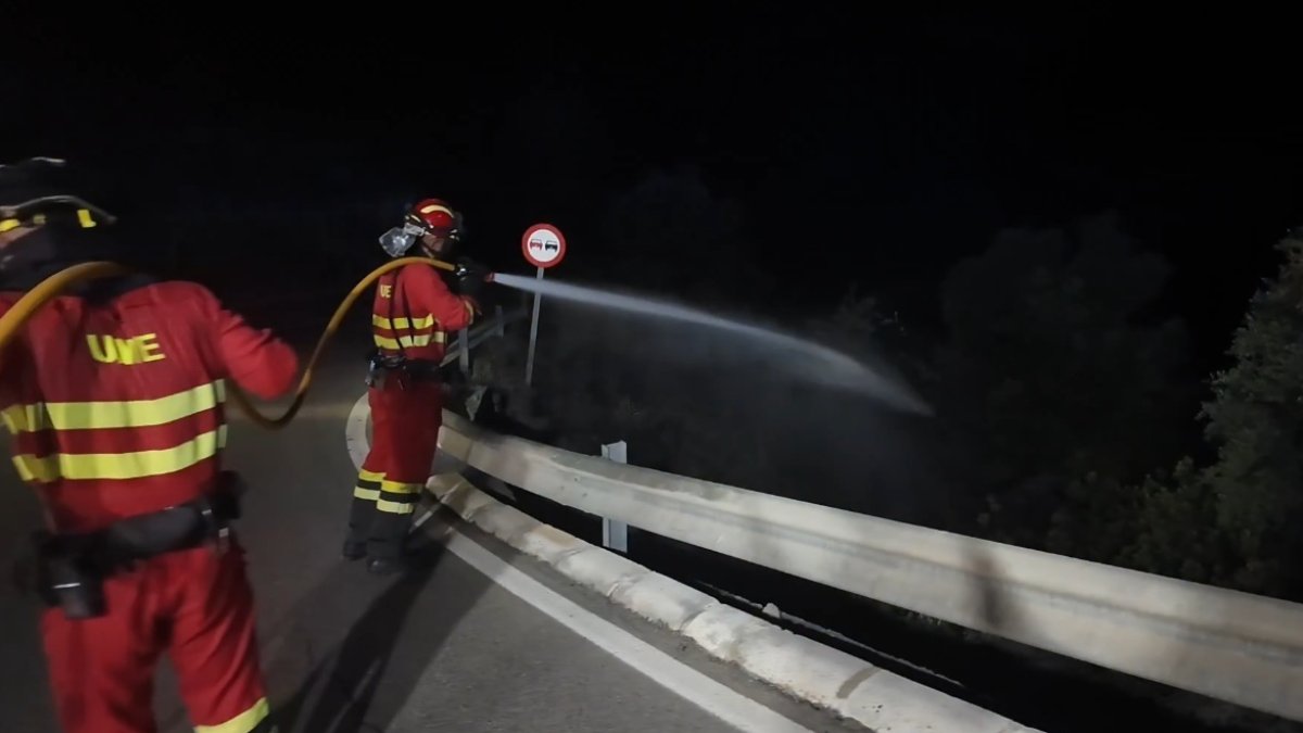 La UME, trabajando en el incendio de Los Gallardos.