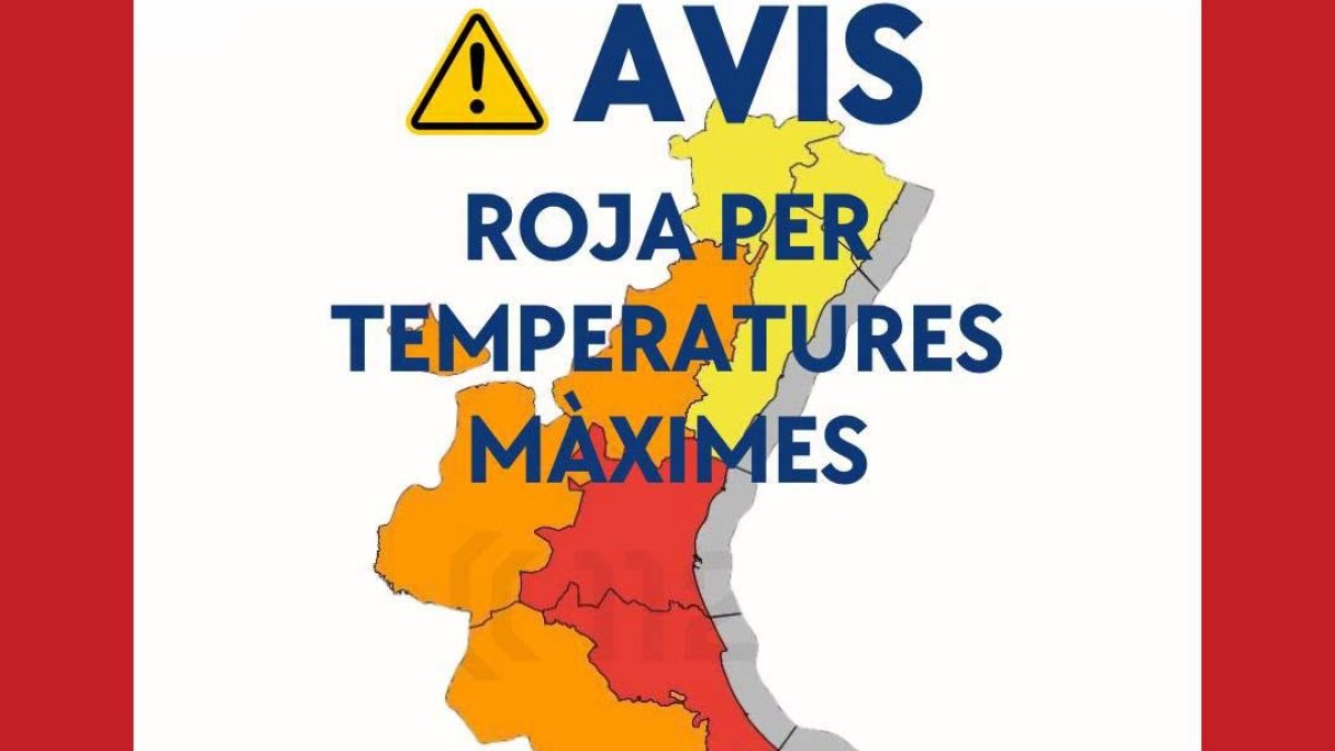 Vista parcial del aviso emitido por el Ayuntamiento de Torrent para este miércoles.