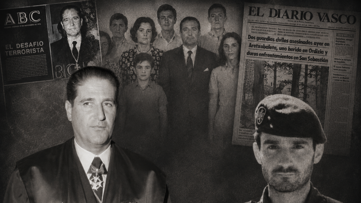 Composición fotográfica con José Francisco Mateu a la izquierda y su hijo Ignacio a la derecha