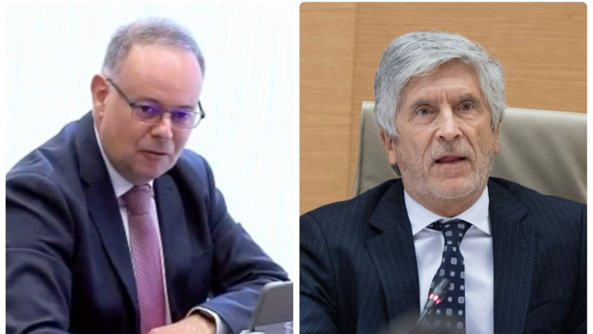 El diputado del PP por Ceuta, Javier Celaya Brey, y el ministro del Interior, Fernando Grande-Marlaska