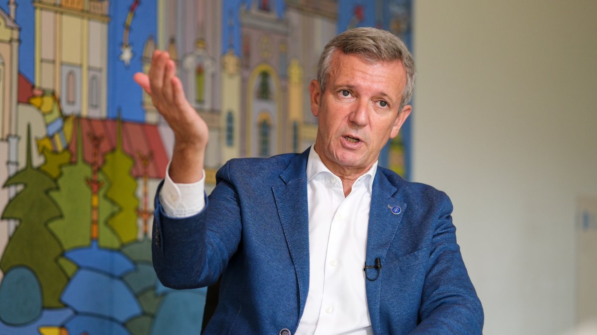 El presidente de la Xunta, Alfonso Rueda, en una entrevista con Europa Press.