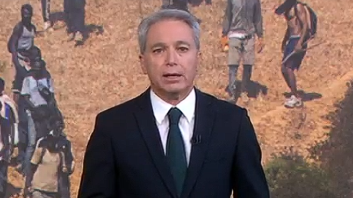 Vicente Vallés en el informativo de Antena 3