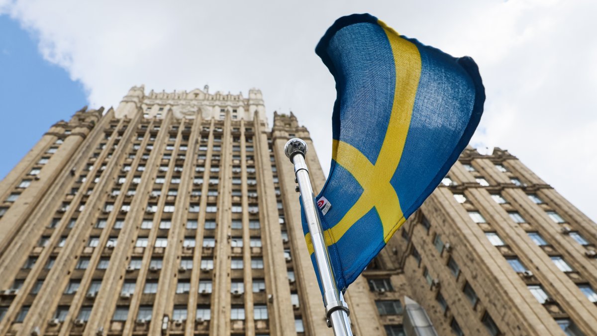 Bandera de Suecia Ondeando