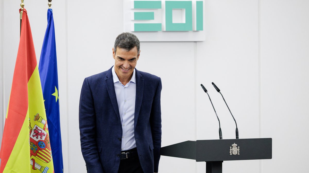 El presidente del Gobierno, Pedro Sánchez, durante el acto ‘La Formación Profesional: el impulso de un país’