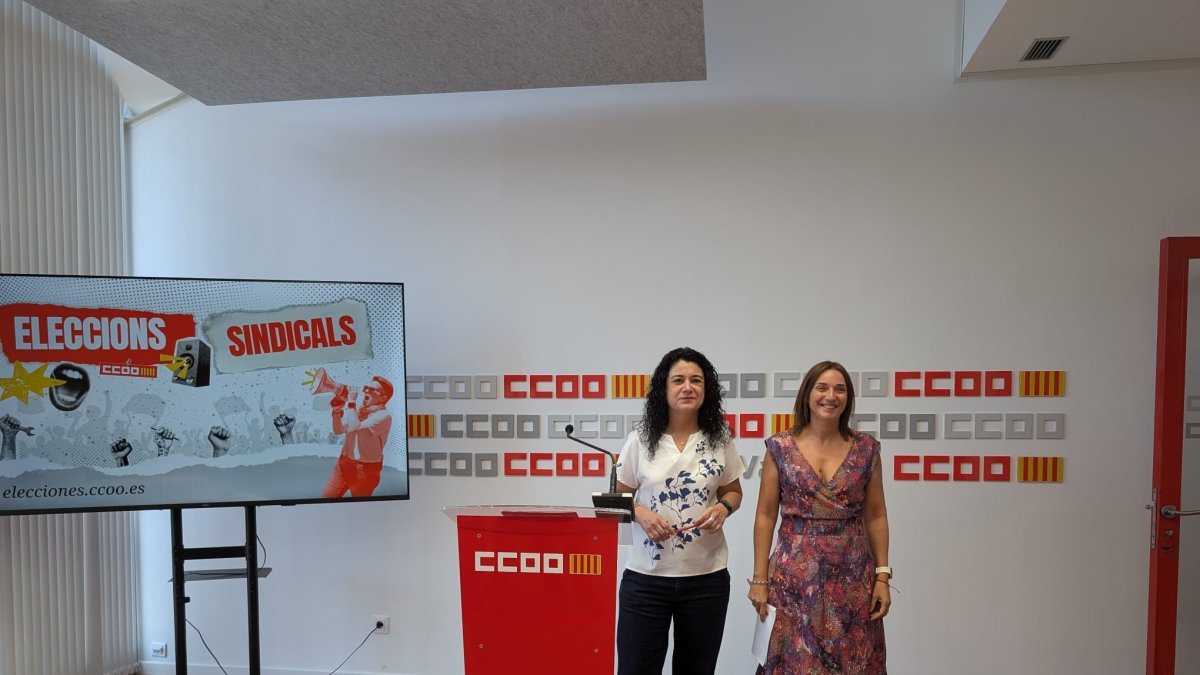 La secretaria general de CCOO PV, Ana García, y la secretaria de Elecciones Sindicales de CCOO PV, Nuria Lázaro.
