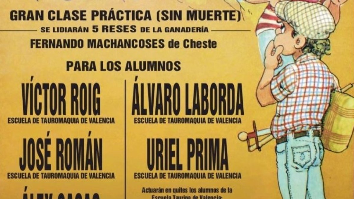 Cartel de las clases de tauromaquia de la Diputación de Valencia.