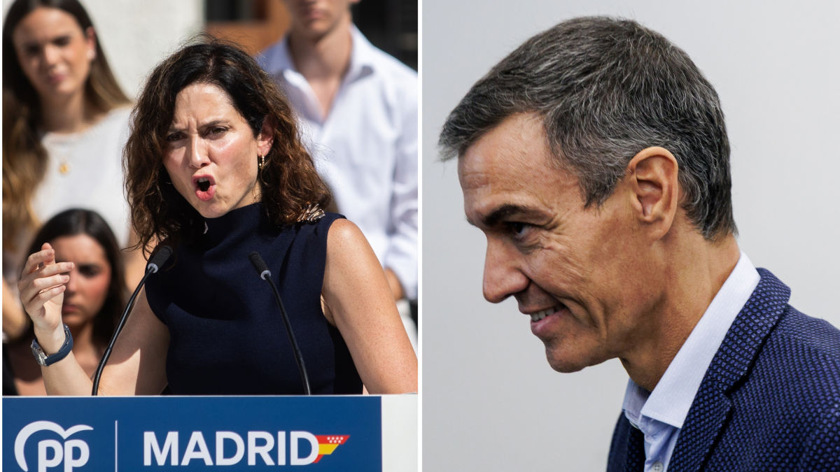 La presidenta de la Comunidad de Madrid, Isabel Díaz Ayuso, y el presidente del Gobierno, Pedro Sánchez