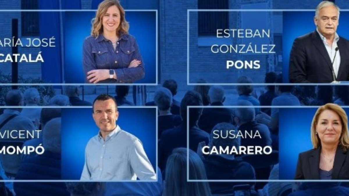 Cartel del acto del PP en Valencia