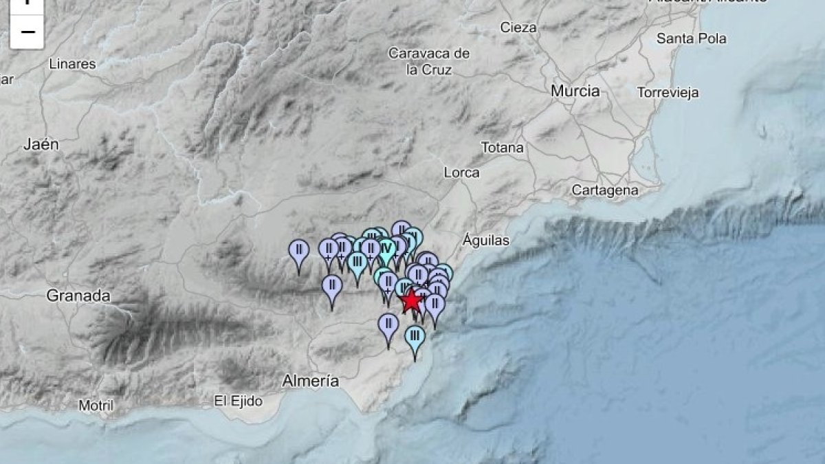 Registrado un terremoto de magnitud 3,4 con epicentro en Los Gallardos (Almería).