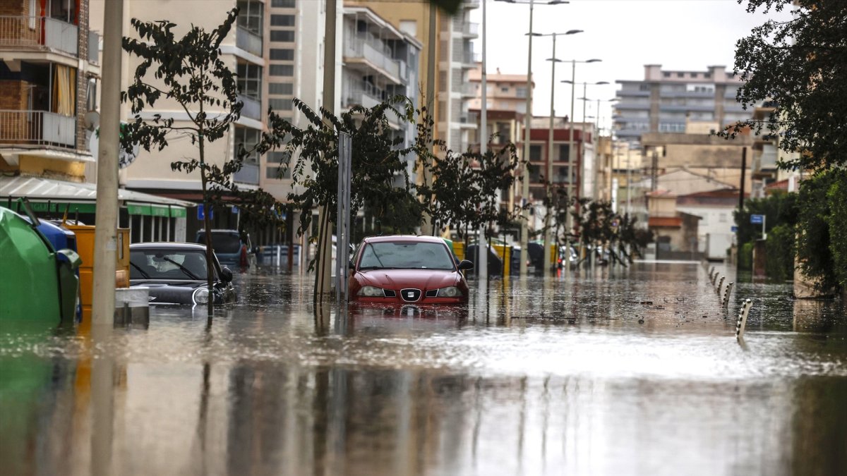 Una zona inundada en Guardamar de la Safor, Valencia