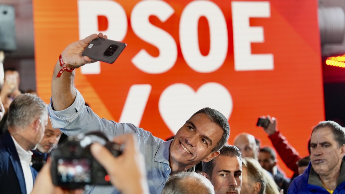 Pedro Sánchez, en un acto de precampaña, en Valladolid.