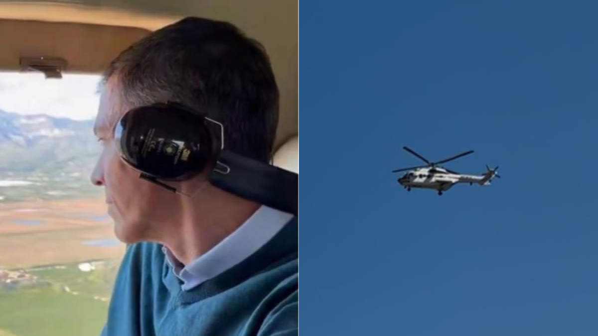 Pedro Sánchez 'visita' las zonas afectadas por la dana Adam en helicóptero