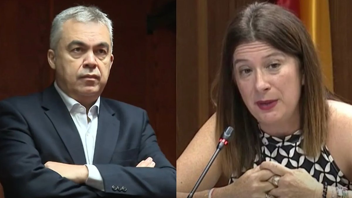 Santos Cerdán y Leire Díez