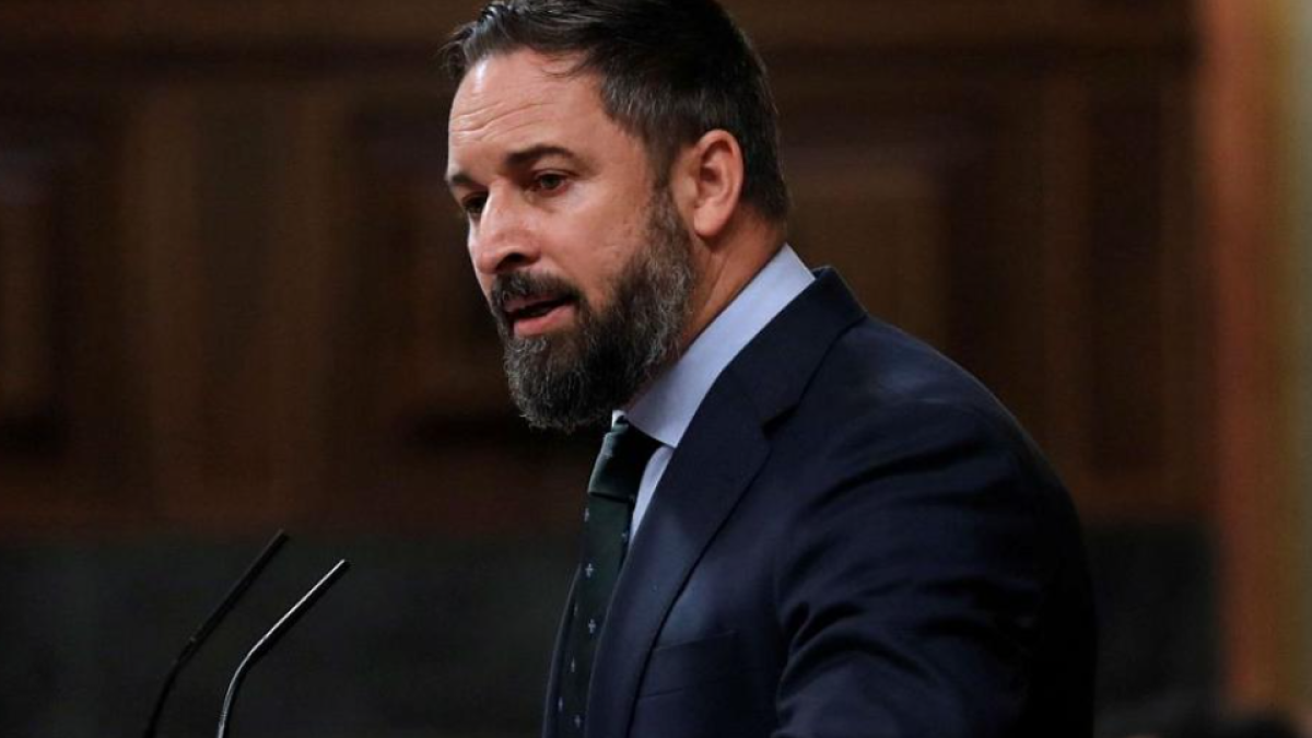Imagen del líder de Vox, Santiago Abascal en el debate parlamentario del 21 de octubre de 2020.