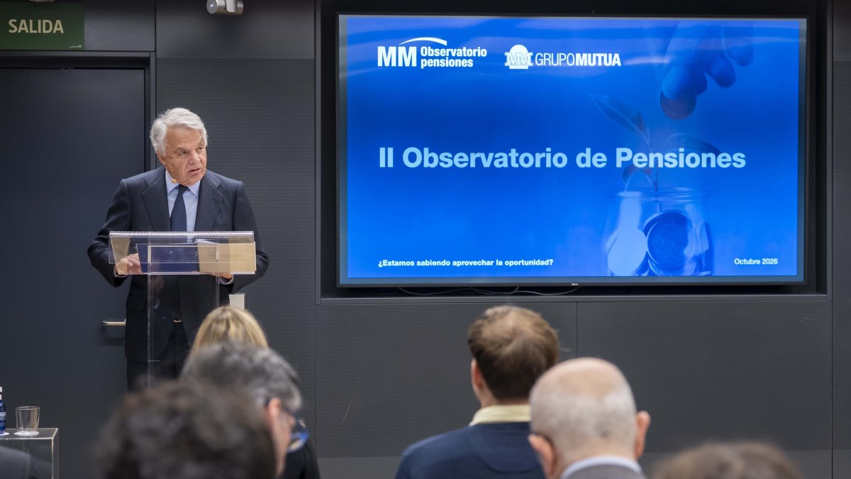 El presidente del Grupo Mutua Madrileña, Ignacio Garralda, durante la presentación del 'II Observatorio de Pensiones Grupo Mutua', a 22 de octubre de 2026.
REMITIDA / HANDOUT por PABLO MORENO/GRUPO MUTUA MADRILEÑA
22/10/2026
