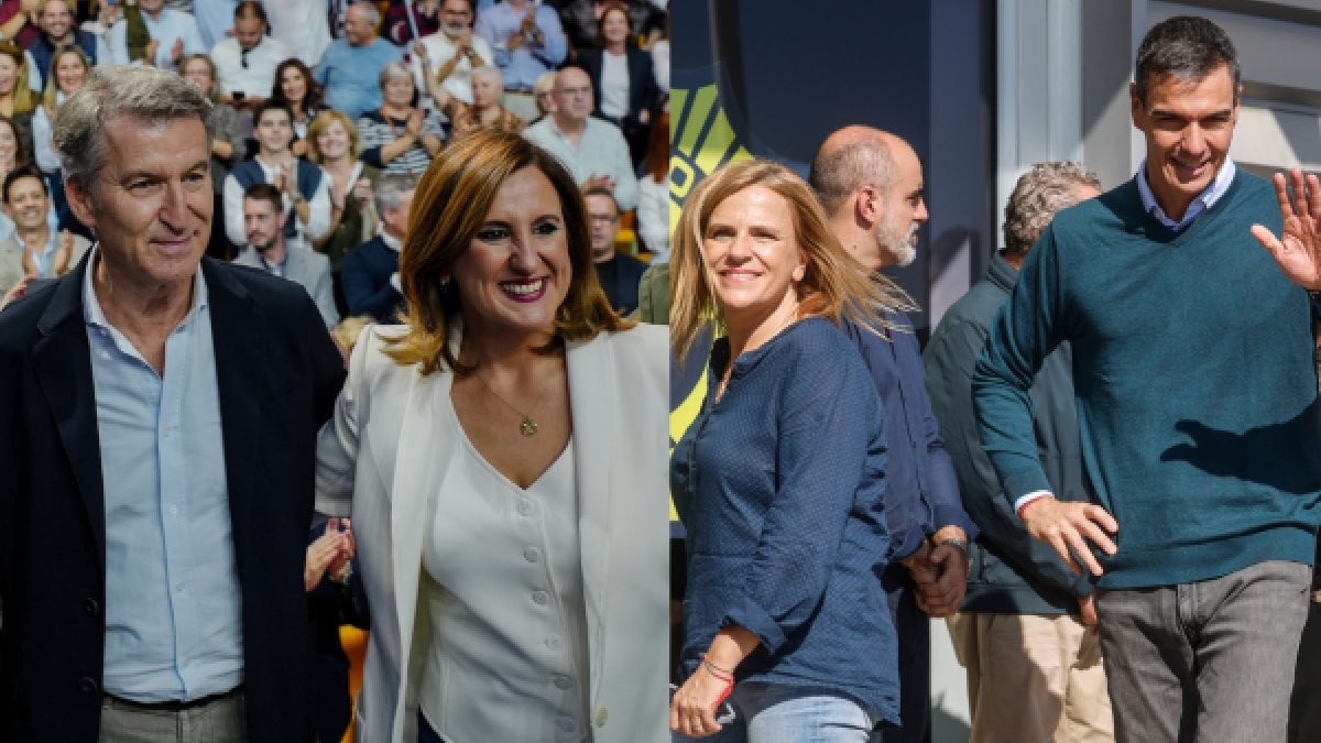 Alberto Núñez Feijóo y María José Catalá y Pilar Bernabé y Pedro Sánchez.