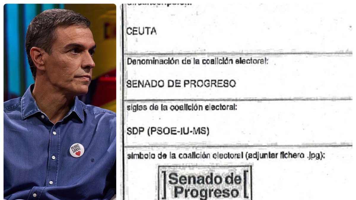 Pedro Sánchez y la papeleta del PSOE al senado por Ceuta