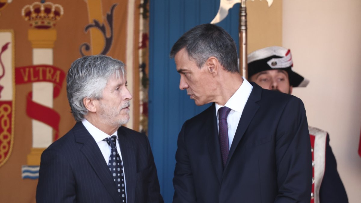 Fernando Grande-Marlaska y Pedro Sánchez, este pasado 12-O.
