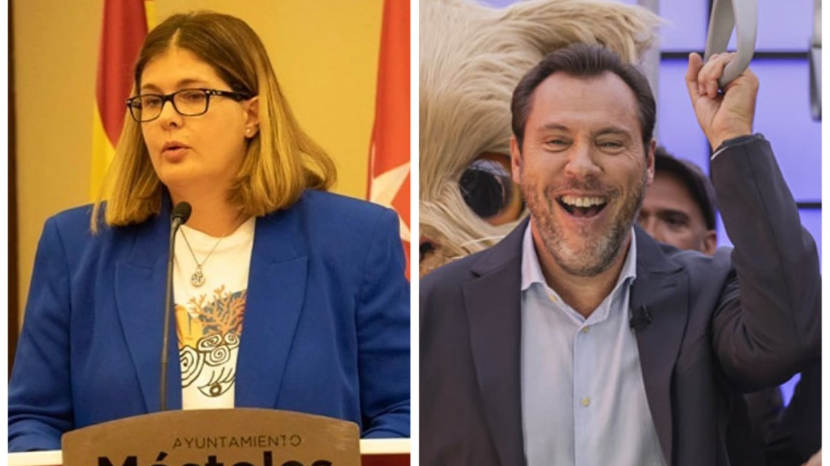 Noelia Posse, exalcaldesa y actual portavoz del PSOE en el Ayuntamiento de Móstoles, y Óscar Puente