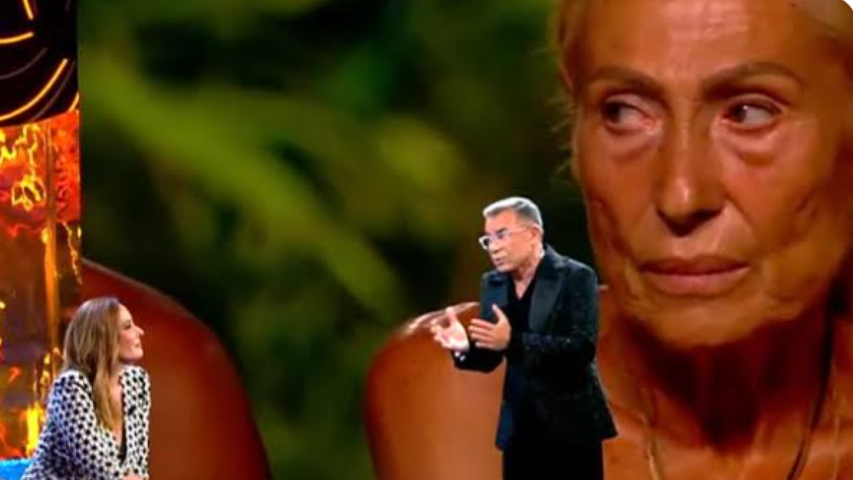 Rosario Mohedano y Jorge Javier Vázquez en el plató de Supervivientes.