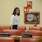La secretaria de Podemos, Ione Belarra, durante la Diputación Permanente en el Congreso de los Diputados.
