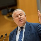 El senador del PP, Francisco Bernabé Pérez, durante una sesión en el Senado.