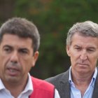El presidente de la Generalitat Valenciana, Carlos Mazón y el presidente del Partido Popular, Alberto Núñez Feijóo