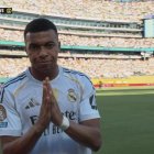 Mbappé celebra su gol ante el Dortmund