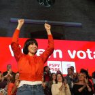 La secretaria general del PSPV y ministra de Ciencia, Innovación y Universidades, Diana Morant, en el acto 'Volem votar'