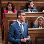 El presidente del Gobierno, Pedro Sánchez, durante una sesión plenaria en el Congreso.