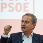 El expresidente del Gobierno, José Luis Rodríguez Zapatero, en un acto del PSOE.